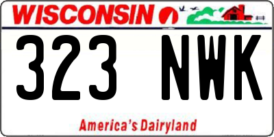 WI license plate 323NWK