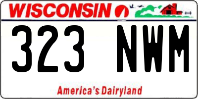 WI license plate 323NWM