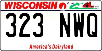 WI license plate 323NWQ
