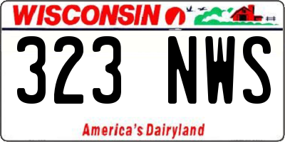 WI license plate 323NWS