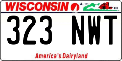 WI license plate 323NWT