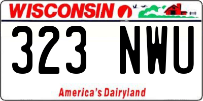 WI license plate 323NWU