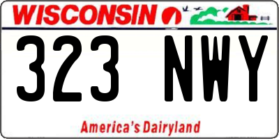 WI license plate 323NWY