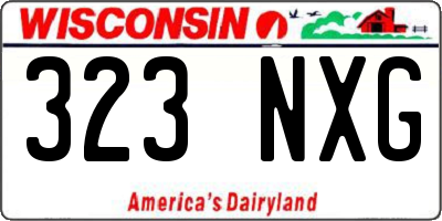 WI license plate 323NXG