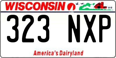 WI license plate 323NXP
