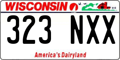 WI license plate 323NXX