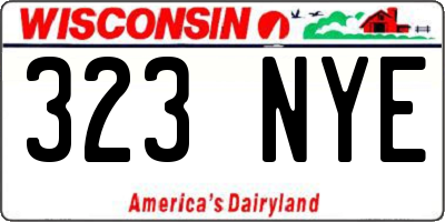 WI license plate 323NYE