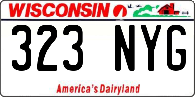 WI license plate 323NYG