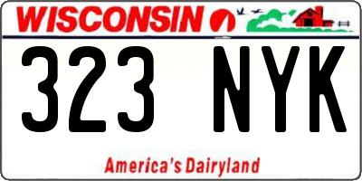 WI license plate 323NYK