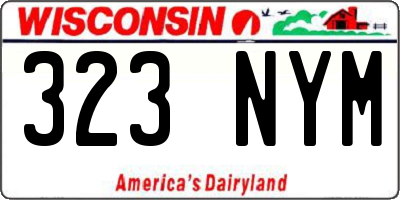 WI license plate 323NYM