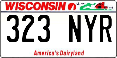 WI license plate 323NYR