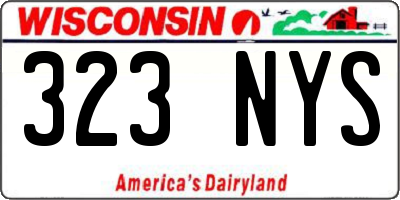 WI license plate 323NYS
