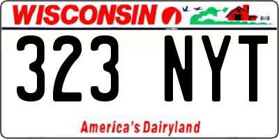 WI license plate 323NYT