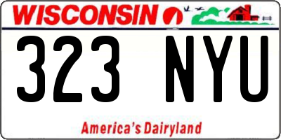 WI license plate 323NYU