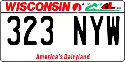 WI license plate 323NYW