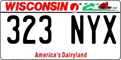 WI license plate 323NYX