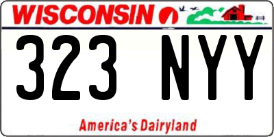 WI license plate 323NYY