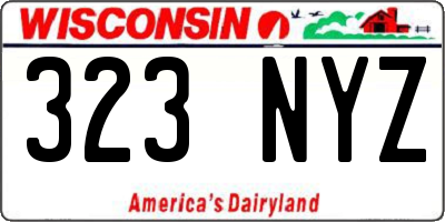 WI license plate 323NYZ