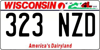 WI license plate 323NZD