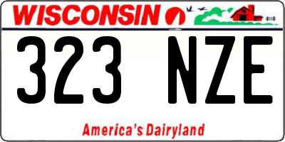 WI license plate 323NZE