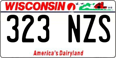 WI license plate 323NZS