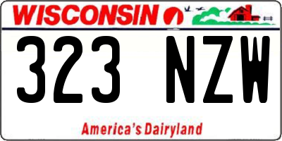 WI license plate 323NZW