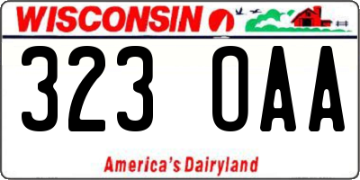 WI license plate 323OAA