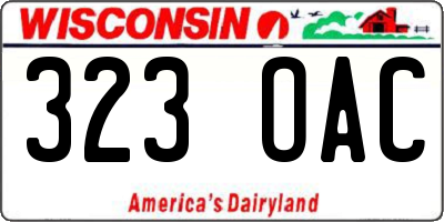 WI license plate 323OAC