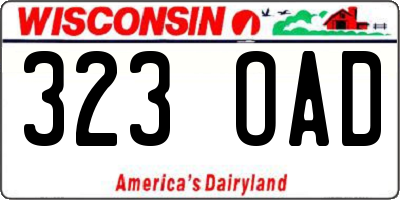 WI license plate 323OAD