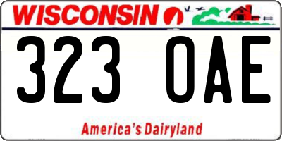 WI license plate 323OAE