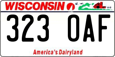 WI license plate 323OAF