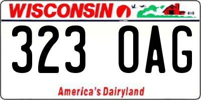 WI license plate 323OAG