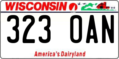 WI license plate 323OAN