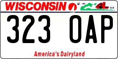 WI license plate 323OAP