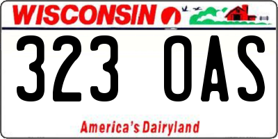 WI license plate 323OAS