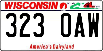 WI license plate 323OAW