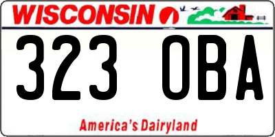 WI license plate 323OBA