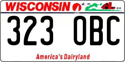 WI license plate 323OBC