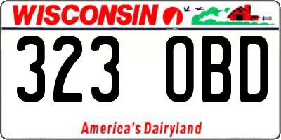 WI license plate 323OBD