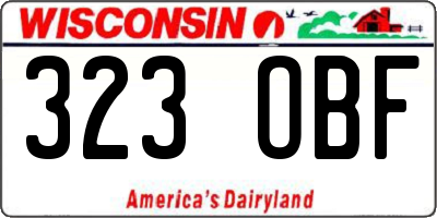 WI license plate 323OBF