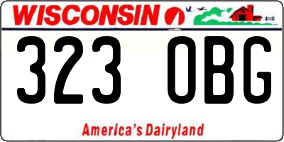 WI license plate 323OBG