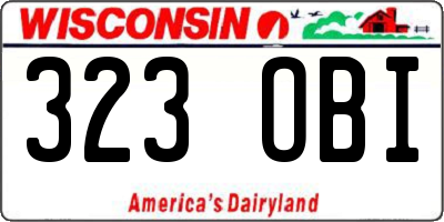 WI license plate 323OBI