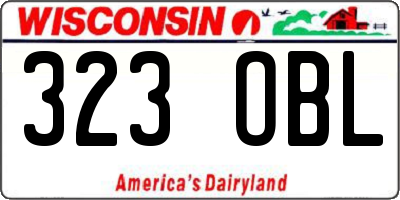 WI license plate 323OBL