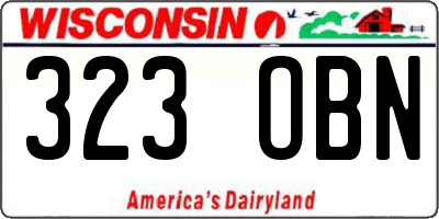 WI license plate 323OBN