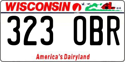 WI license plate 323OBR