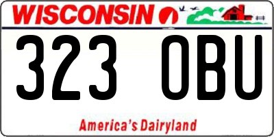 WI license plate 323OBU