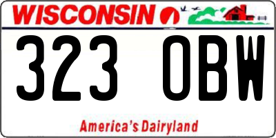 WI license plate 323OBW