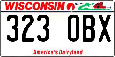 WI license plate 323OBX