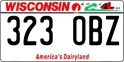 WI license plate 323OBZ