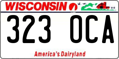 WI license plate 323OCA